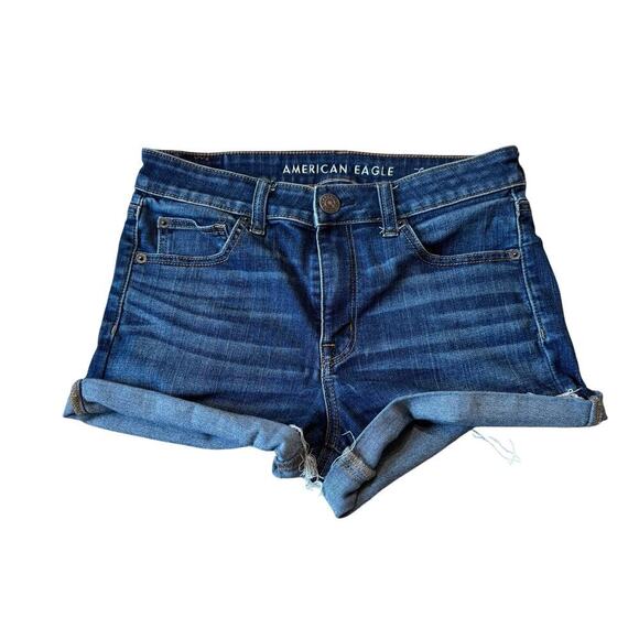 American Eagle Outfitters Pants - American Eagle rolled cuff Jean shorts size women's 8, Next Level Stretch
